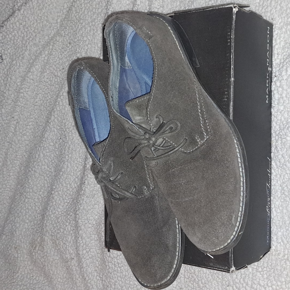 Mark Nason Los Angeles Coley Gray Suede Bartime Oxford 68222 Men's 7.5 EUR 40